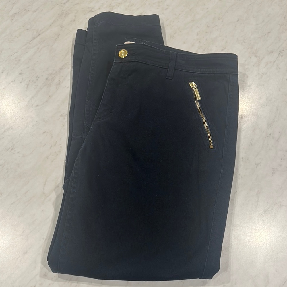 Michael Kors Women’s Black Pants with Gold Zipper Accents